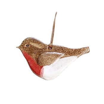 Décoration de sapin de Noël en céramique faite à la main Red Robin 1