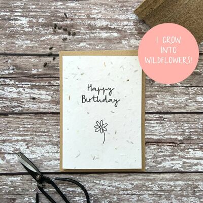 Happy birthday plantable seed card