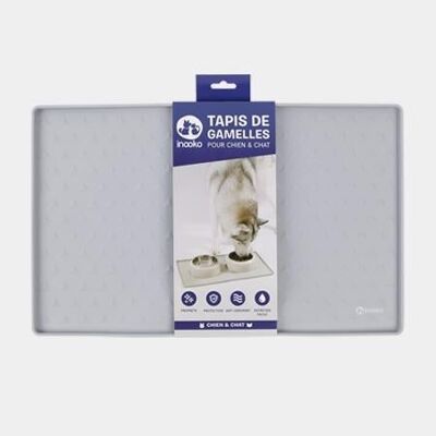 Bowl mat for dog and cat - Gray