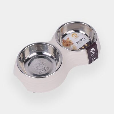 TWINOO double bowl for cats - Sand