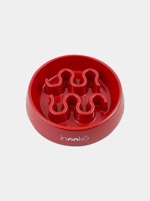 Gamelle anti-glouton grand chien - Rouge