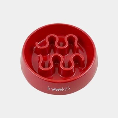 Gamelle anti-glouton grand chien - Rouge