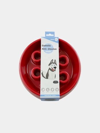 Gamelle anti-glouton grand chien - Rouge 3