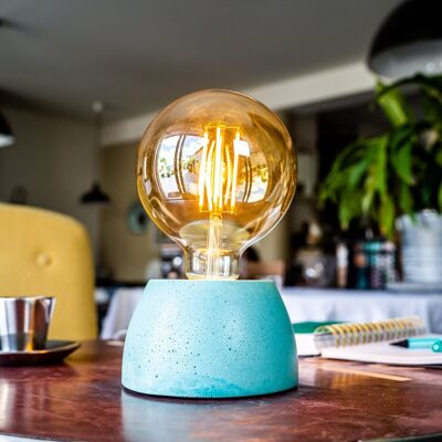 Lampe dome turquoise