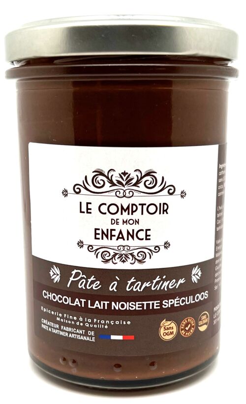 Pâte à tartiner chocolat lait noisette spéculoos