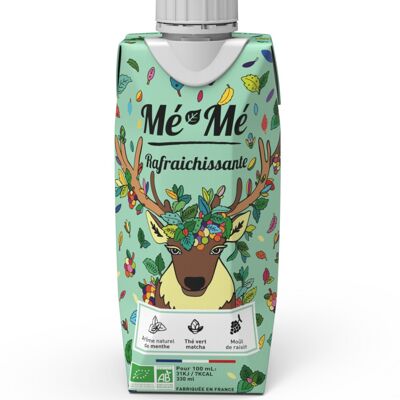 Iced Tea Mé-Mé Refreshing - Mint & Matcha Green Tea 33cl - Ecológico - Francés - Sin azúcar refinada