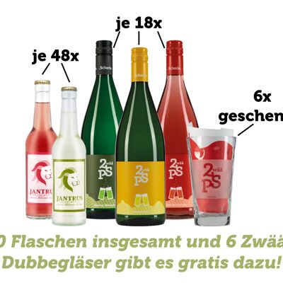 Schorle-Helden Starterpaket - 150 Flaschen + 6 Gläser geschenkt!