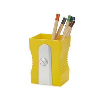 Pot à crayons- Porte-stylo-Porte-crayon-Schreibutensilienbehäleter, Taille-crayon jaune 1