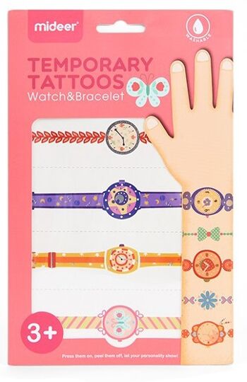 Tatouages temporaires - montres & bracelets pour fille 2