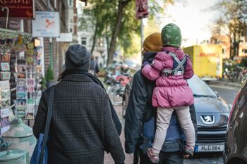 Sac à dos HOMB pour parents avec porte-dos gris chiné 8