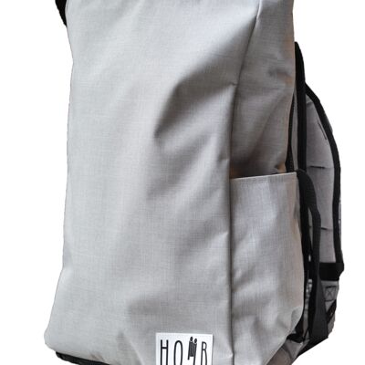 HOMB backpack for parents with back carrier, light grey