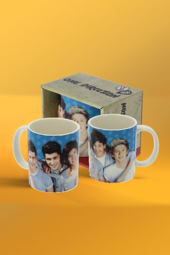 Tasse en céramique bleue One Direction avec boîte-cadeau 4