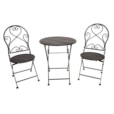 Tafel + 2 stoelen Ø 60x70 / 40x40x92 cm (2) 3