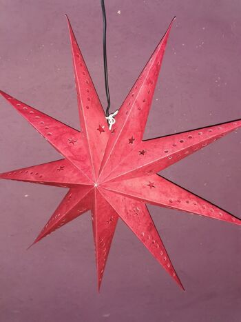 Paper star jaspe 9 points rouge 2