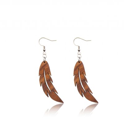 Feather drop earrings