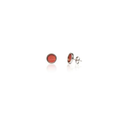 Stud Earrings Circle Small Plum