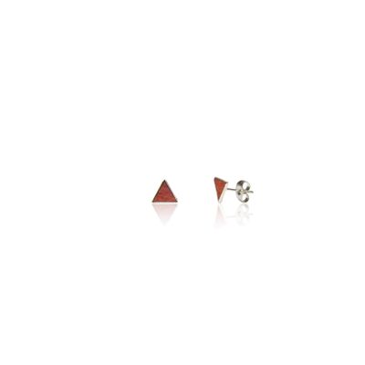 Ear studs triangular plum