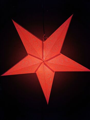 Papier étoile uni rouge 5 points 1
