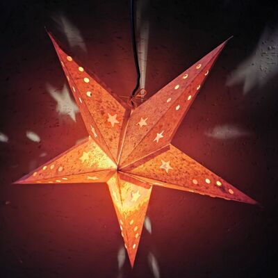 Paper star jaspe mini rouge 5 points