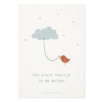 Postkarte 'Kleine Party in den Wolken' / Format A6
