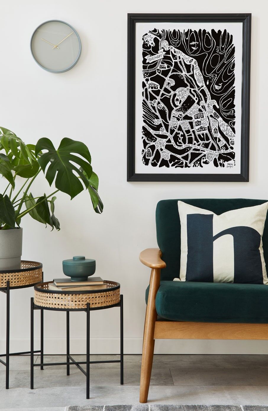 POSTER city map - GUETHARY - city map Travel poster