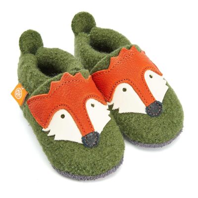 Wool felt slippers - felt fox Franz