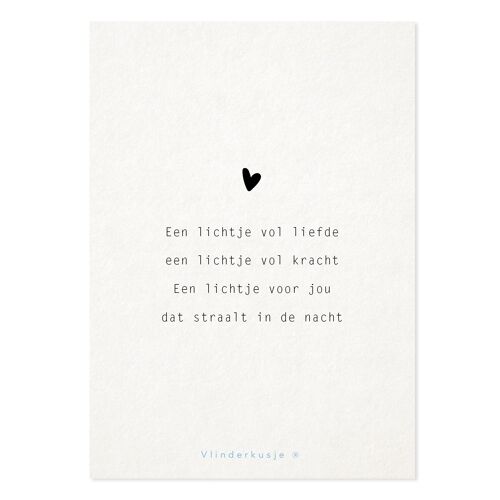 Ansichtkaart ‘Lichtje vol liefde’ / A6 formaat