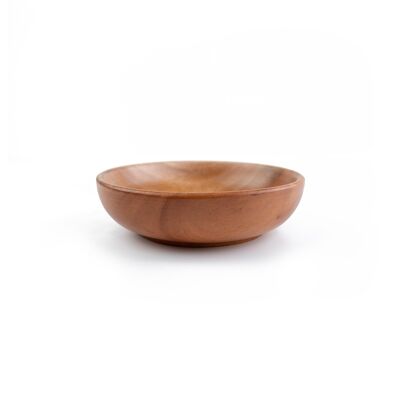 Vajilla Primavera - Cuenco de Tapas Plano - Ø16 cm - Hecho a Mano - Madera Khaya - Ecológico