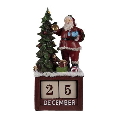 Kalender met kerstman en kerstboom 16x10x34 cm 1