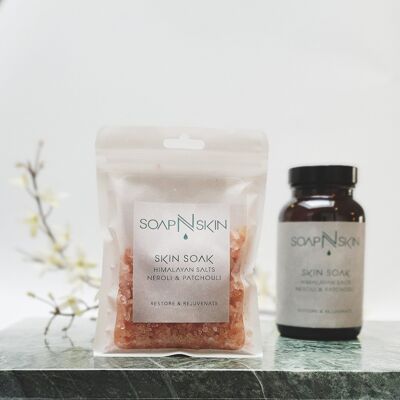 SKIN SOAK POUCH <br> Himalayan Salts <br> Neroli & Patchouli