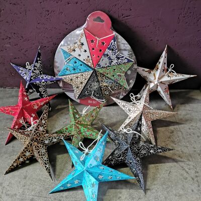 Paper stars, micro stars, set of 8