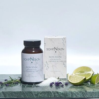 SKIN SOAK </br> Epsom Salts </br> Lavender & Lime