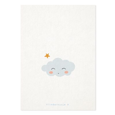 Ansichtkaart ‘Wolkje met sterren’ / A6 formaat