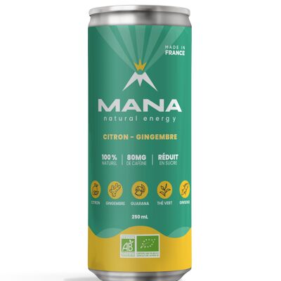 MANA Natural Energy - Lemon & Ginger - 250mL