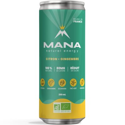MANA Natural Energy - Lemon & Ginger - 250mL