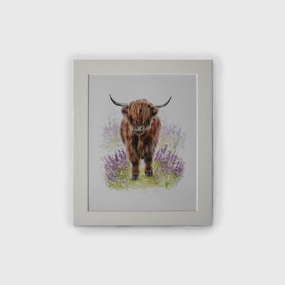 Affiche - Highland Cow et Heather