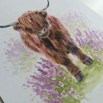 Affiche - Highland Cow et Heather 6