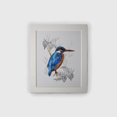 Print - Kingfisher and Knotweed 10x12"