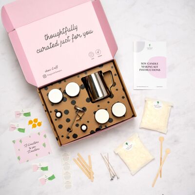 Soy Wax Candle Making Kit to Make Your Own 4 Candles | Eco-Conscious, Vegan-Friendly, Made in the UK