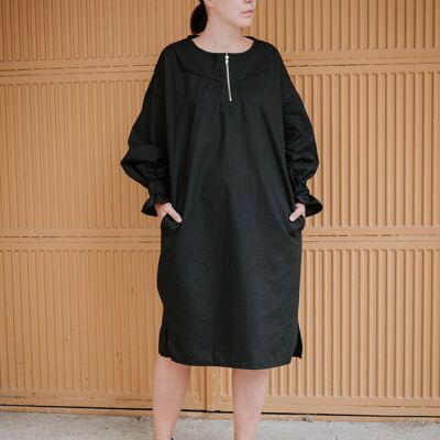 Schwarzes Tunika-Kleid für Damen