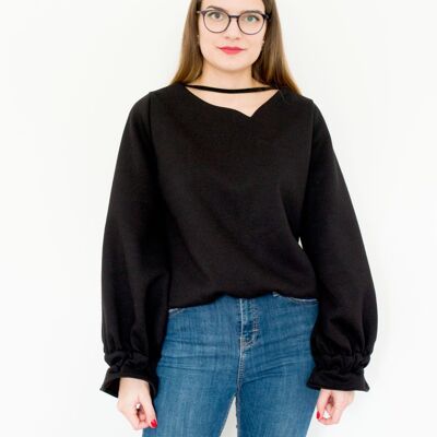 Schwarzes Slouchy-Sweatshirt Rita Black - S