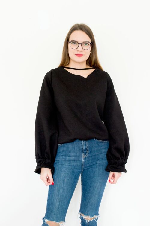 Black Slouchy Sweatshirt Rita Black - L