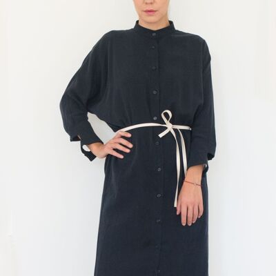 Black Midi Shirt Dress Adamina Grey