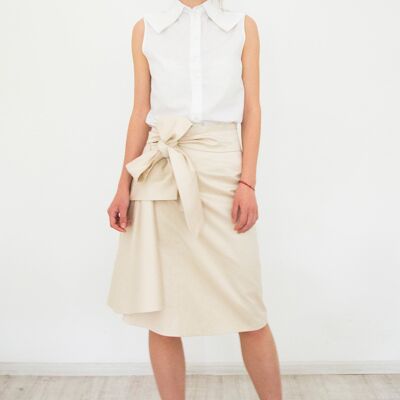 Beige Asymmetrical Skirt Anaina