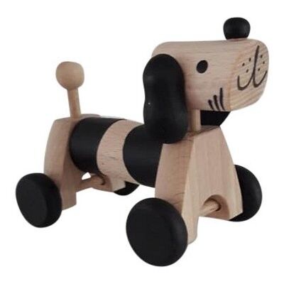 Wooden bending dog monochrome