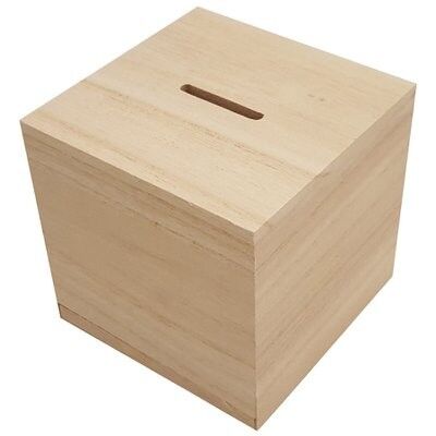 Wooden square money box