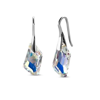 Silver Knight Earrings - Silver and Shiny White