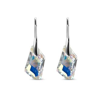 Boucles d'oreilles Silver Knight - Argenté et Blanc brillant 3