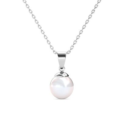 Full Moon Pearl Pendants - Silver and Crystal