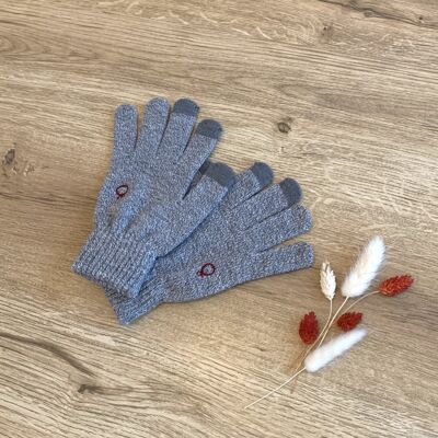 Toe-Neck Tactile Gloves - Wine on the Rock